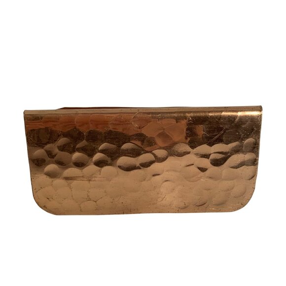 Hammered Copper Business Card Holders - Set Of 2 - Home Office Desk Accessory - Picture 3 of 11